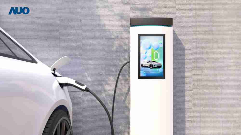 友達〝EVSE車用充電樁解決方案〞專為電動汽車充電樁設計，，，，具有高亮度、、、、克服戶外艱難環境的耐溫、、耐紫外線等特性，，，並搭載散熱性及擴充性強的高效能工業電腦，，可實現人機互動訴求，，，，如資訊顯示、、、、支付等應用